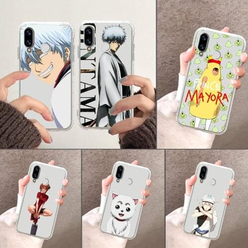 Anime Gintama Phone Case For Huawei Honor 6 7 8 9 10 10i 20 A C X Lite Pro Play transparent 3D waterproof art Etui silicone