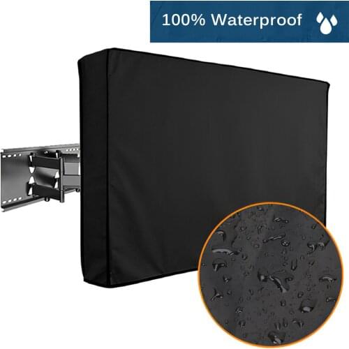 Outdoor Television Cover Dustproof Polyester Black Television Case TV LED Screen Weatherproof Universal Protector Coating Cover