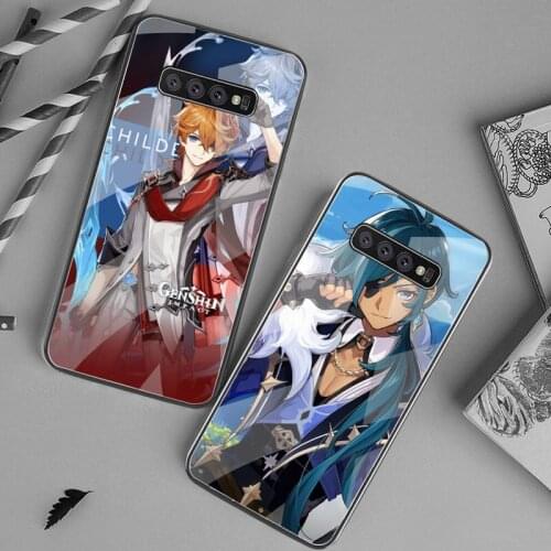 Game Genshin Impact Phone Case Tempered Glass For Samsung S20 Plus S7 S8 S9 S10 Plus Note 8 9 10 Plus