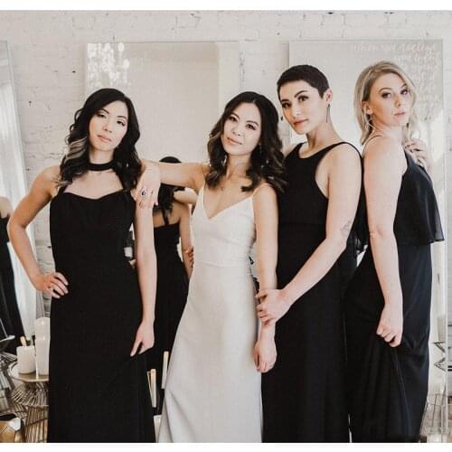 2019 Black Chiffon Bridesmaid Dresses Long Mix Match Style A Line Halter Wedding Guest Beach Boho Maid Of Honor Dress Plus