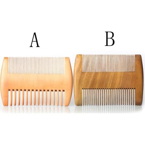 Customized Engraved Your Logo Wooden Comb Anti-static Hair Beard Comb Pocket Wood Combs Dense tooth perforated strainer
