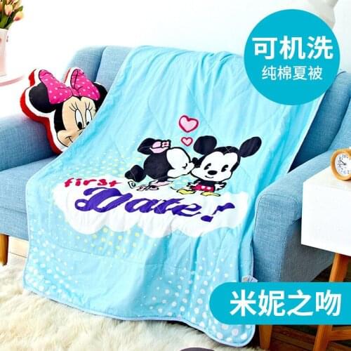 Disney Blanket Quilt 100% Cotton Cartoon Spring Summer Autumn girl boy baby Nap Thin quilt washed cotton children quilt gift
