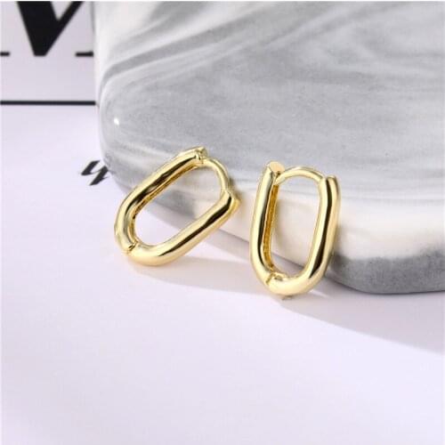 Trendy Circle Round Earrings Female Fashion Smooth Gold Hoop Earrings 2021 New Simple Geometric Punk Loop Gold Jewelry