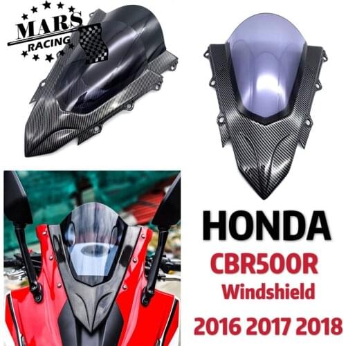 Motorcycle Sports Racing Double Bubble Windshield WindScreen Visor Viser Deflector For HONDA CBR500R CBR500 R 2016-2018 CBR500-R