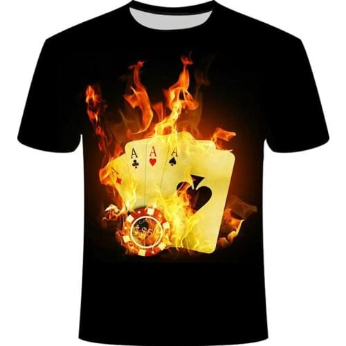 Anime 3D Harajuku T-shirt Mens Womens Short Sleeve Poker Pattern Hip Hop Style Summer 2021 Plus Size Clothing