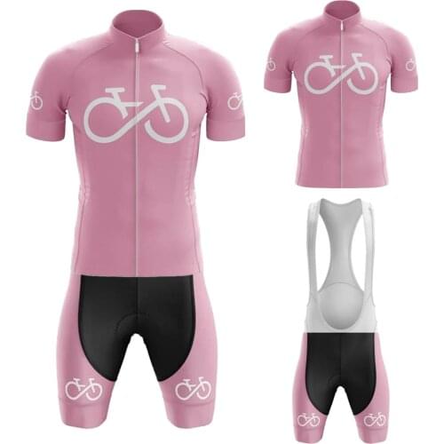 New SERIES 2 Pink Cycling Jersey Set Maillot Ciclismo Hombre Short Sleeve Bike Clothing And Bib Shorts Gel Breathable Pad