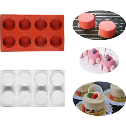 New 8 Cavity Cylinder Silicone Cake Mold Cookies 3D DIY Soap Handmade Kitchen Reuse Baking Tools Decorating Mousse Making Mould