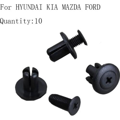 For HYUNDAI For KIA For MAZDA FORD Door Trim Panel Plastic Clips x10 Black