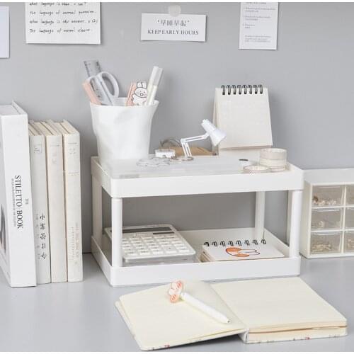 Double shelf, desktop storage rack, dormitory stationery finishing rack, dormitory desktop transformation rack