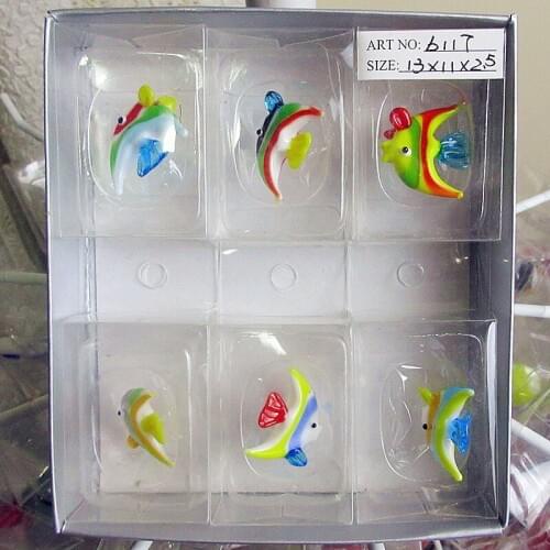 Manufacturer production! Custom Micro marine World glass crafts Figurines aquarium decoration tropical fish statue Pendant Gift