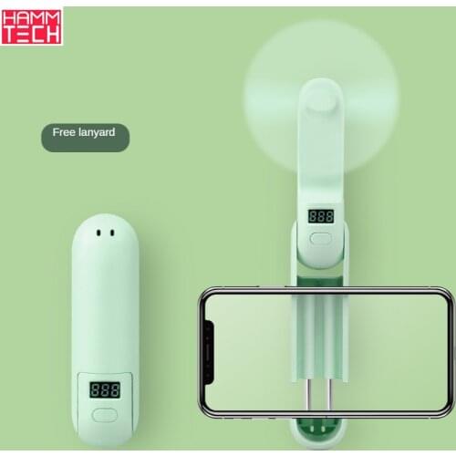 Hand-folding Small Fan Creative Phone Stand Number of Charge 3 IN 1 Air Volume Strong Low Noise Second Gear Speed 1200mA