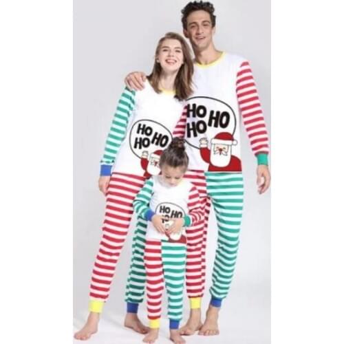 Family Clothing 2019 New Christmas Pajamas Set Family Matching Outfits boy girl HO Letter Striped Mother Father Kid Family Set