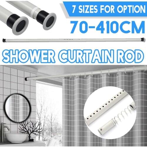 No Punch Telescopic Curtain Rod Bathroom Home Curtain Pole Clothes Pole Thick Adjustable Shrink 70-410cm Support Hanging Rod