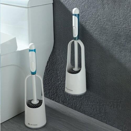 Silicone Toilet Brush With Cleaning Tube Floor-Standing Dual Purpose No Dead Corners Wash Toilet Set Bathroom Accessories