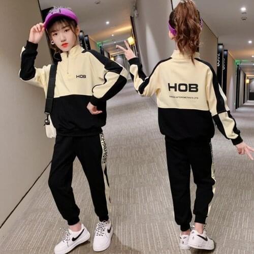 Spring Autumn Baby Toddler Girls Teen Tracksuit 2021 Children Kids Girls Students Sport Suit Clothing Set 2 Pcs 4 6 8 10 Years