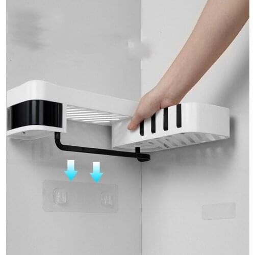 1 pcs Corner Shower Shelf Bathroom Shampoo Shower Shelf Holder Kitchen Storage Rack Organizer Wall Mounted Type