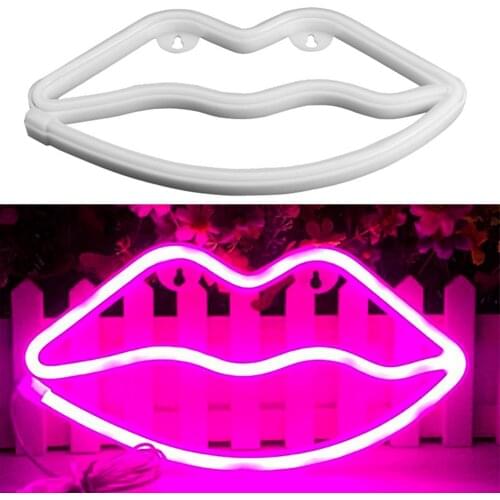 Indoor led Neon Sign Night Lights Lips Lamp Wall Decor Light for Birthday Wedding Party Kids Room Ornaments