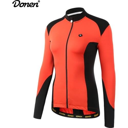DONEN Womens Bike Bicycle Jersey Cycling Winter Fleece Thermal Jacket Long Jersey Long Sleeves-Michael Ciclismo Jaquetas