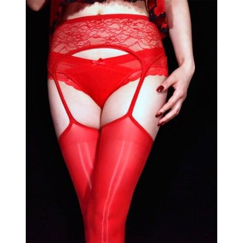 Metelam Women Lace Suspender Oil Shiny Glossy Garter Belt Pantyhose Sheer To Thigh High Stockings Lingerie Sexy