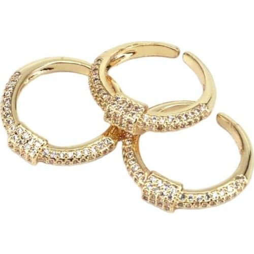 10Pcs For Women Statement Adjustable Cubic Zirconia Cuff Open Ring Stackable Knuckle CZ Gold Simple Jewelry Gift