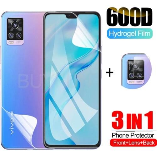 3-in-1 Hydrogel Film For Vivo V20 Pro 5G Screen Protector Camera Film For vivo v20 se v 20 vovi Protector screen + Lens film