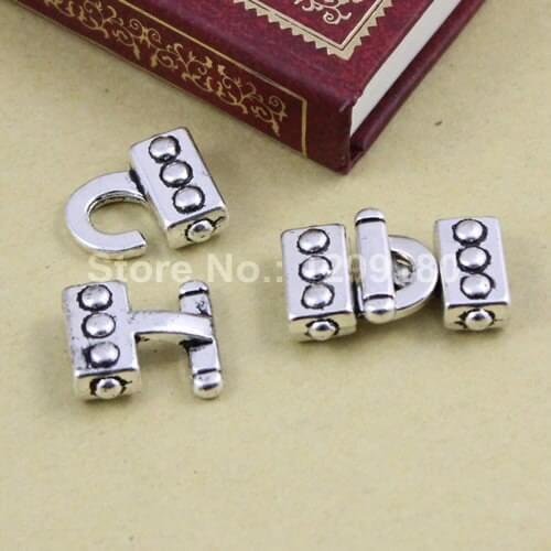 40sets/lot Antique Silver Fold Over Lobster Clasp For Necklace Bracelet Chain DIY Jewelry Parts 23x14mm Hole:10.5x3.5mm K01132