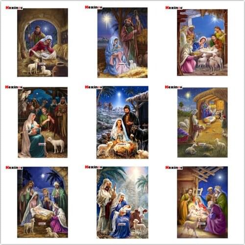 Kexinzu 5D Diamond Painting Cartoon Full Square Diamond 3D Embroidery Cross stitch Round Mosaic Religious Farm Christmas Gift