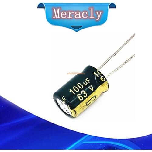 20pcs/lot P94 high frequency low impedance 63v 100UF aluminum electrolytic capacitor size 8*14 100UF 20
