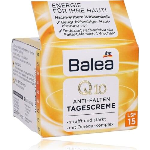 Balea Q10 SF15 Anti Wrinkle Face Day Cream With Omega Complex Tighten Strengthen Skin Resistance Elasticity Moisturizing Energy