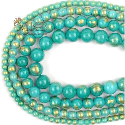 Natural Stone Beads Light Green Turquoises Jades Round Beads For Jewelry Making 4 6 8 10mm Diy Necklace Bracelet Accessories 15"