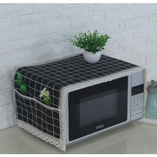 Household Cotton And Linen Microwave Oven Dust Cover Cover Towel Electric Oven Cover Microwave Oven Cover Kitchen Accessories