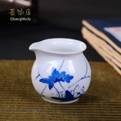 Changwuju in Jingdezhen teapot the hand painted blue and white Kung-Fu tea fair cup by handmade puer tea longquan celadon