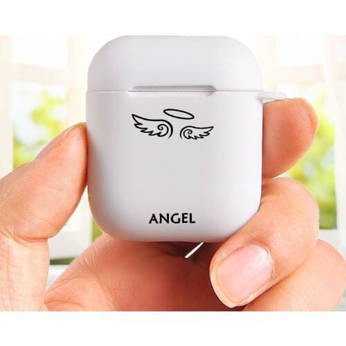 Demon Angel Couple Soft Cases For Apple Airpods 1/2 Protective Bluetooth Wireless Earphone Cover For Air Pods Charging Box Bags