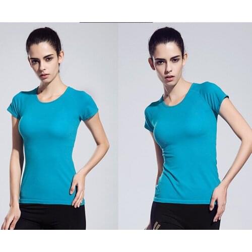 Elastic Shirts Women Fitness Clothing Sweatshirts For Female Exercise T-Shirts Slim Bodybuilding Tops