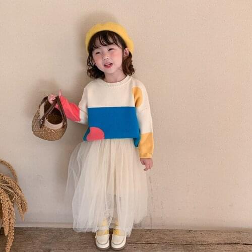 Hot Sale Baby Knitting Sweater Winter Spring Warm Girls Thicken Outerwear Long Sleeve Cotton For Kids Cute Costume Teenagers Top