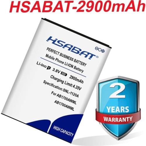 HSABAT 100% New top quality 2900mAh AB1700AWML Battery for PHILIPS S388 CTS388 Battery