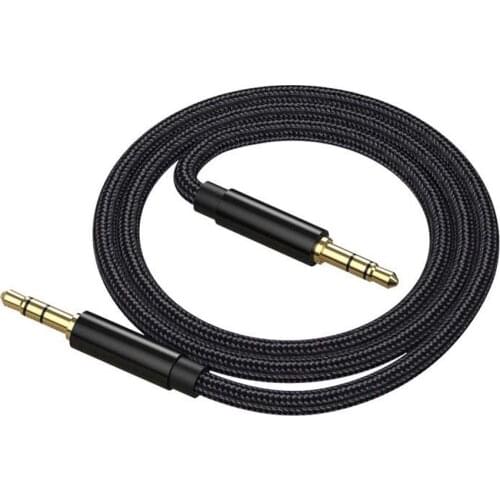 1Pcs Nylon Braid Jack 3.5mm Audio Cable Male 3.5 mm Stereo AUX Cable M/M Headphone Cord for iPhone Car Speaker Earphone