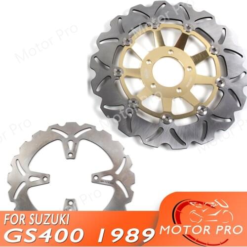 For SUZUKI GS 400 1989 Front Rear Brake Disc Disk Rotor Kit Motorcycle Accessories GS400 GS E F 500 GS500E GS500F GS500 BLACK