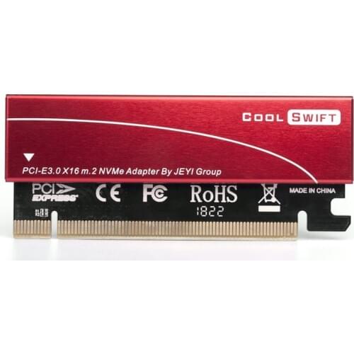 Maxgeek NVME M.2 X16 PCI-E Dust-proof Riser Card 2280 Aluminum Sheet Gold Bar Thermal Conductivity Silicon Wafer Cooling