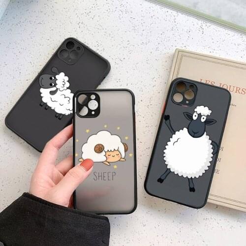 Sheep cute cartoon Phone Case Matte Transparent for iPhone 7 8 11 12 s mini pro X XS XR MAX Plus coque