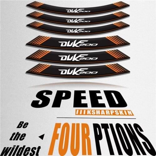 Motorcycle sticker stripe logo tire decoration inner edge wheel decal for DUKE200 duke 200