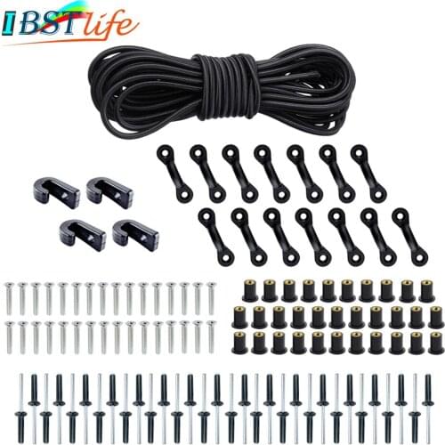 Kayak Expanded Deck Rigging Kit Elastic Rope Bungee Nylon C and J Buckle Tie Down DIY for Canoes Boat Marine Accessories