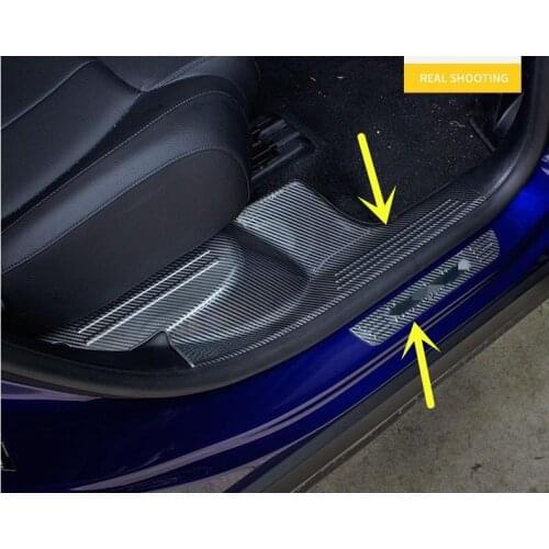 Stainless Steel Car Door Sill Strip Anti-scratch Protection Board Cover For Mercedes Benz GLB 2019 2020 Auto Accessory With logo