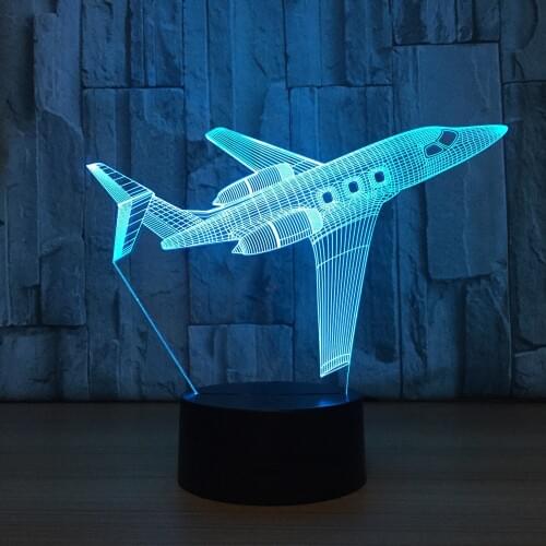 Private JET Air Plane USB Desk lamp 3D Lamp light LED 7 Color change 3D Night Light Remote Touch Switct Baby Bedroom Table Lamp