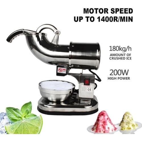 Stainless Steel Commercial Electric Ice Crusher Ice Shaver Chopper Commercial DIY Ice Cream Maker For Coffee Shop Hotel