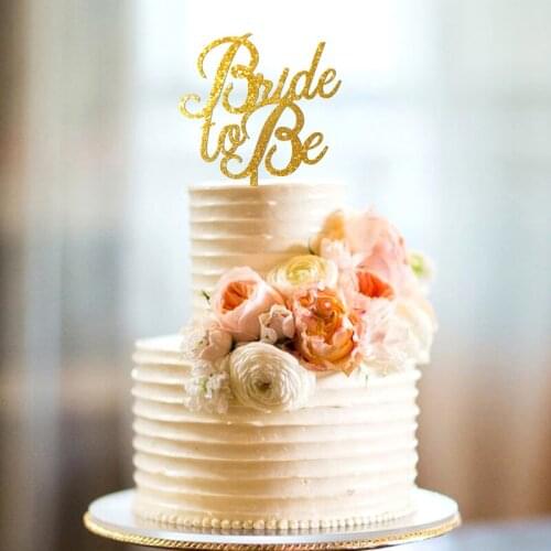 Bride to Be Cake Topper, Bridal Shower Cake Topper, Engagement Cake Topper, wedding decoration Gold Glitter Cake Topper