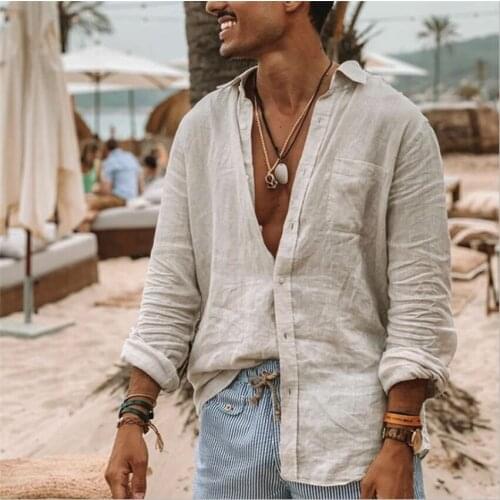 New Japan Korean Fashion Tradition Champloo Clothing Spring Mens Solid Color Relaxed Youth Ordinary Cotton Linen Shirt