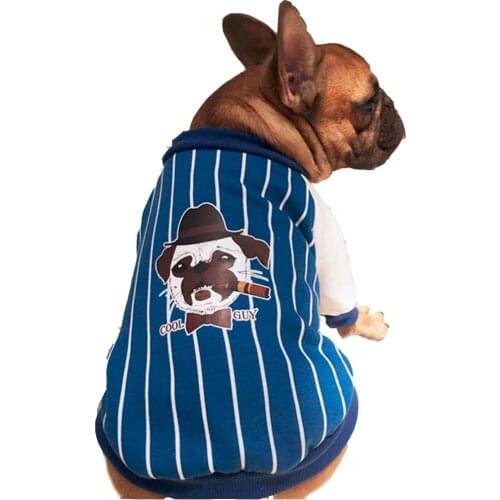 New Arrival Striped Bulldog Coat Pet Dogs Two Legs Cotton Coat Small Puppy Dogs Clothing