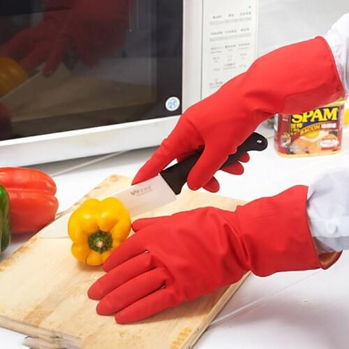 Professional Waterproof Hand Glove Kitchen Rubber Multi Purpose Velvet Dish Washing House Cleaning Long Sleeve Bathroom Tools