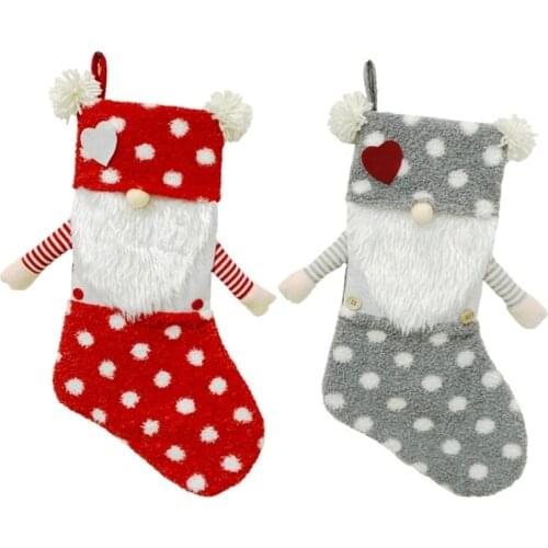 Christmas Stockings 20" Cute Plush Swedish Gnome Xmas Stockings for Fireplace